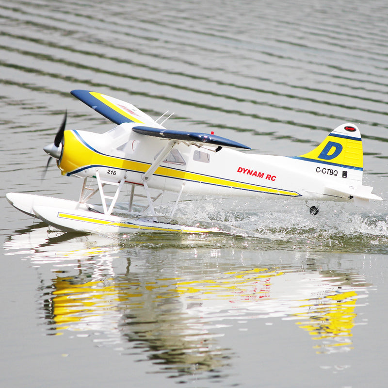 Dynam DHC-2 Beaver V2 Blue 4S Sea/Land RC Seaplane 1.5m w/ Flaps Plus Floats